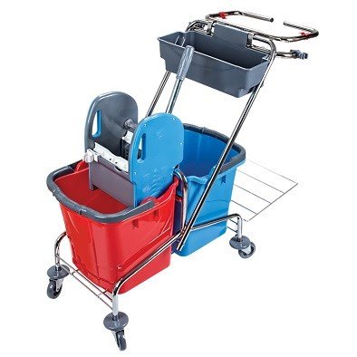 Çift Kovalı Temizlik Seti Krom